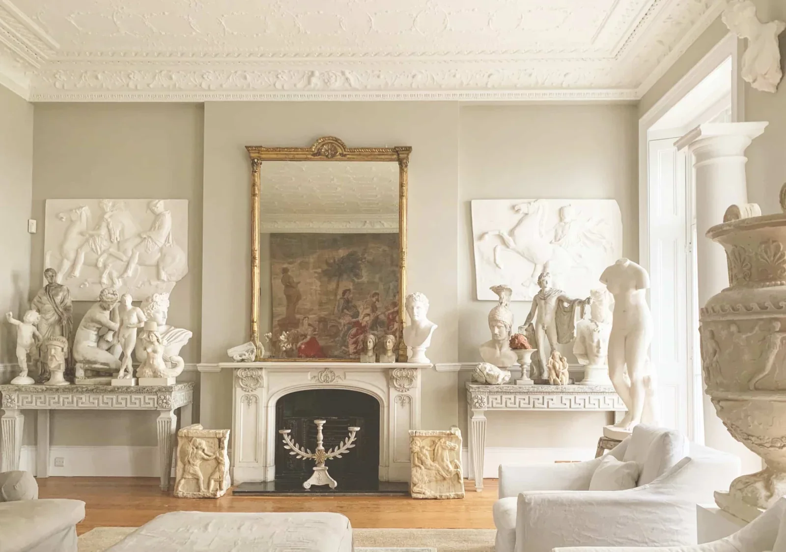 An elegant West Sussex room of antiques and fine art prepared for specialist Wolves storage