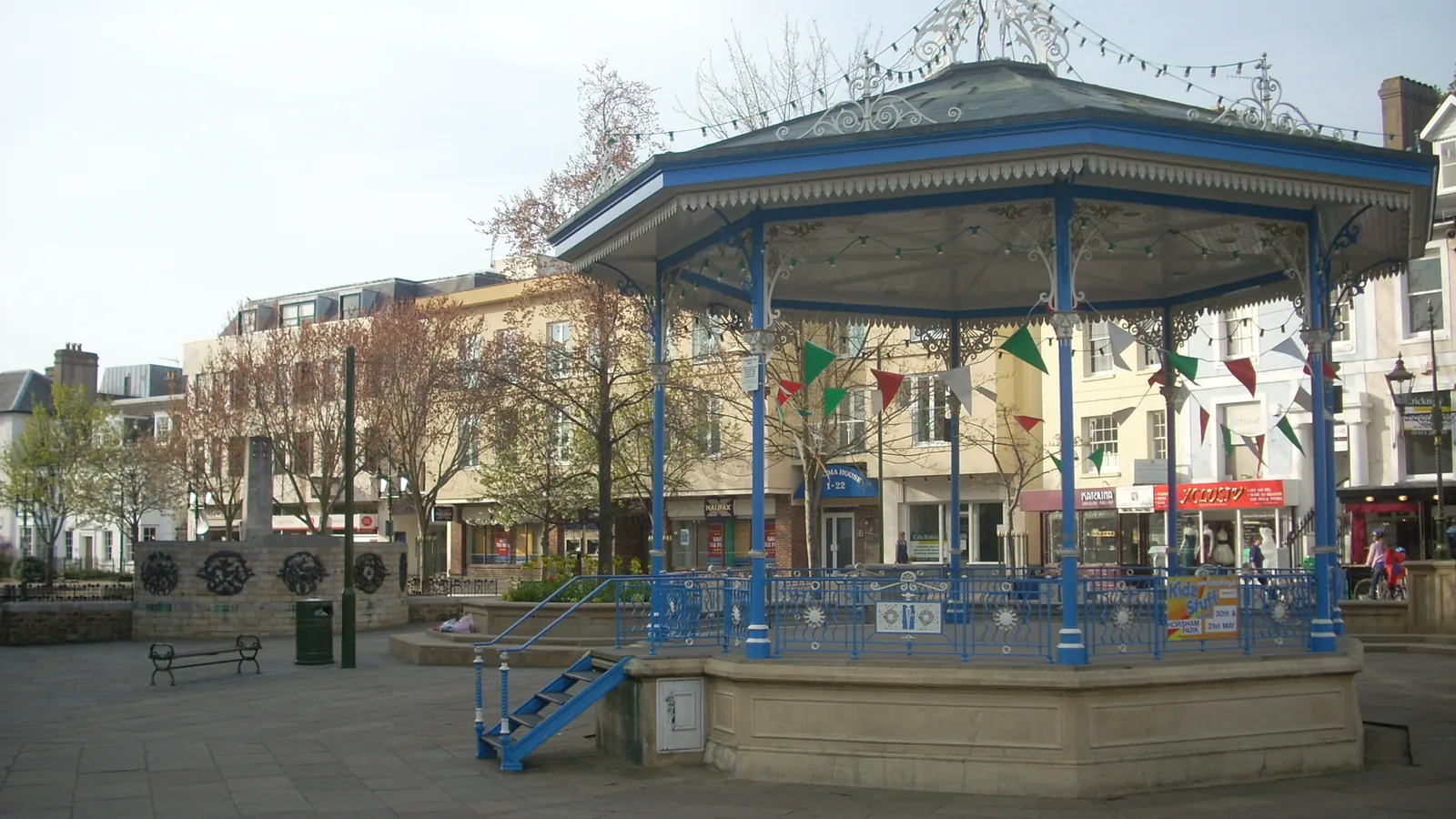 The Victorian bandstand in the Carfax, Horsham town centre, West Sussex