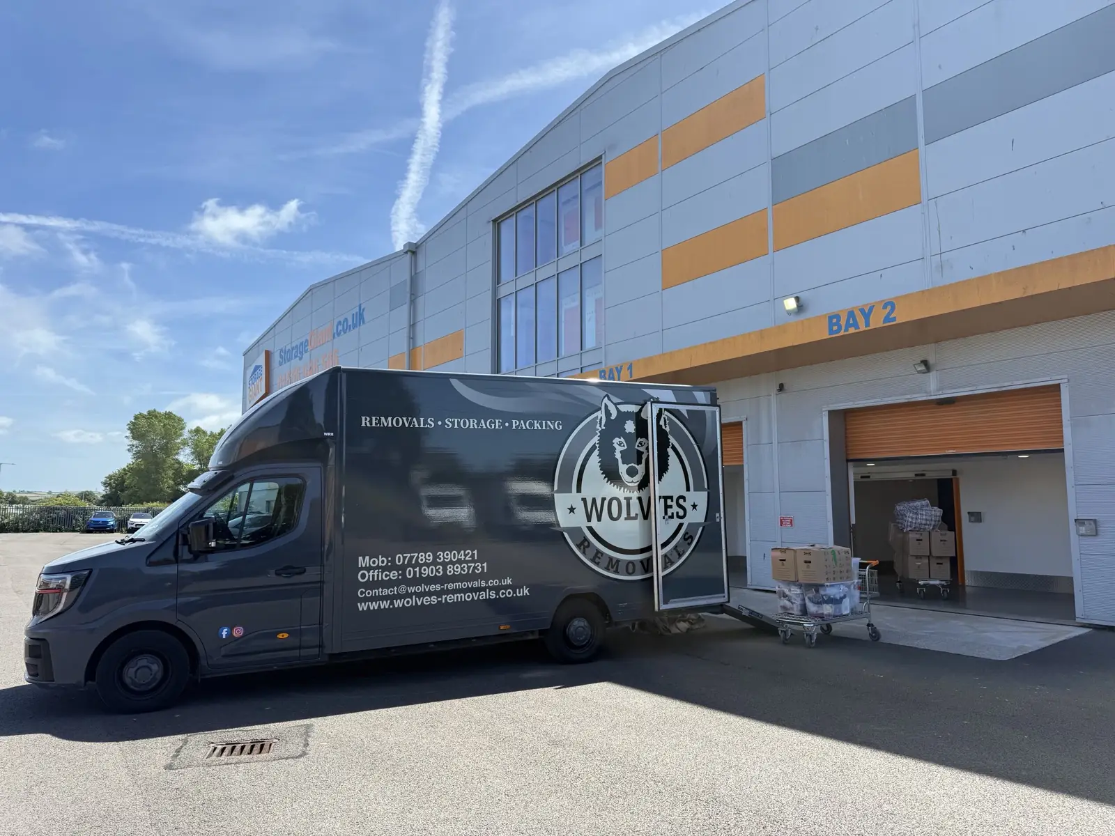 Van loading at our storage facility
